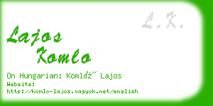 lajos komlo business card